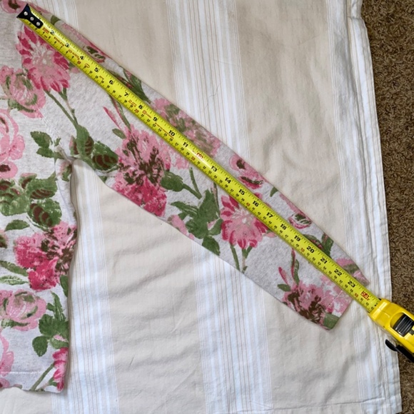 Laura Ashley Cotton Cardigan Sweater Pink Green Floral Cottagecore US 10 UK 14 - Picture 10 of 13